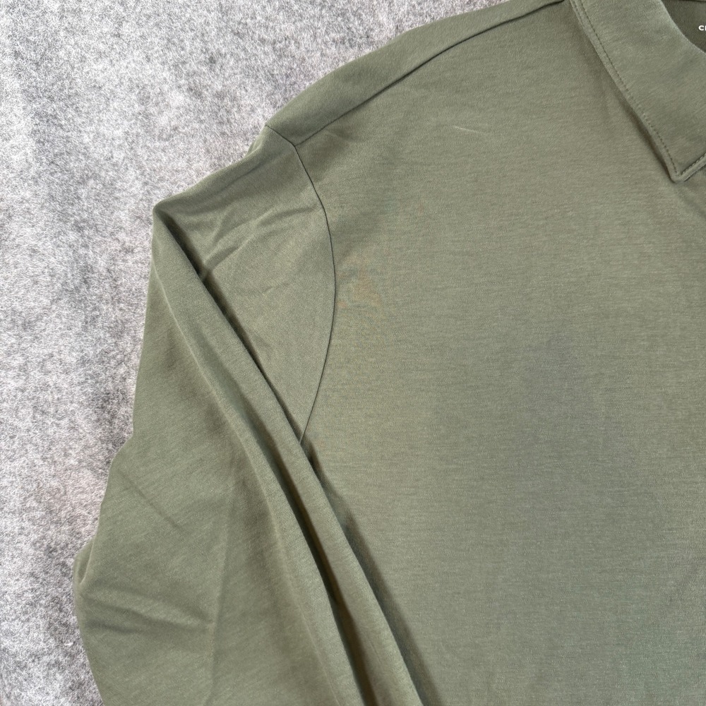 Charles Tyrwhitt Polo Shirt Women XL Green Long Sleeve Button Cuff Jersey - Picture 4 of 16